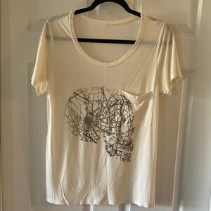 Cream Skull Graphic Women's Top
